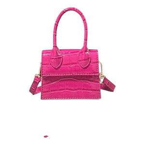 Mini hot pink cross body bag patent leather look high quality